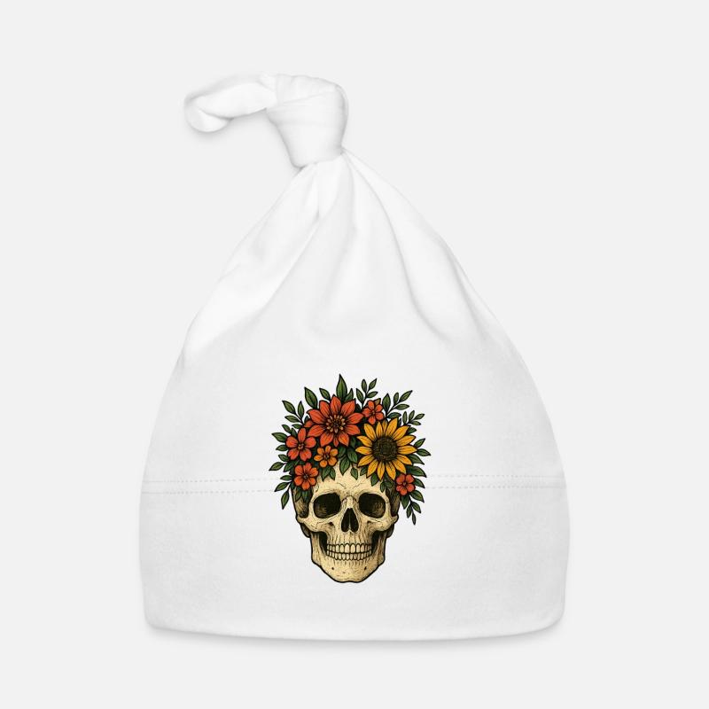 Crâne Fleuri Bonnet bio Bébé