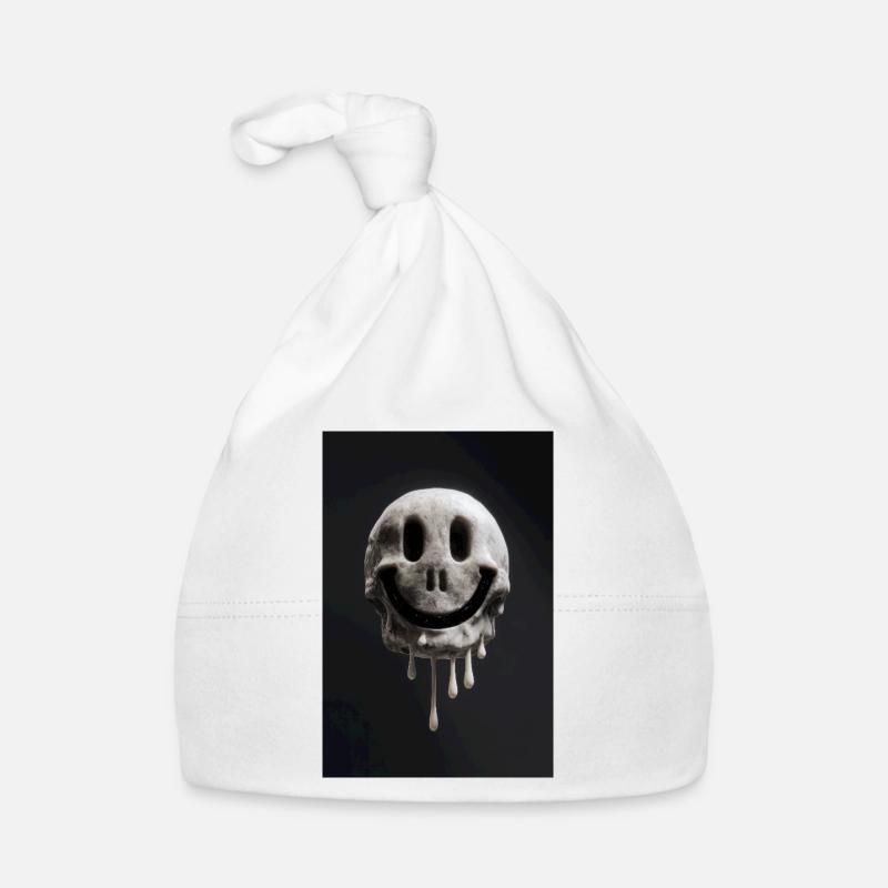 Melting Smiley Skull Organic Baby Cap