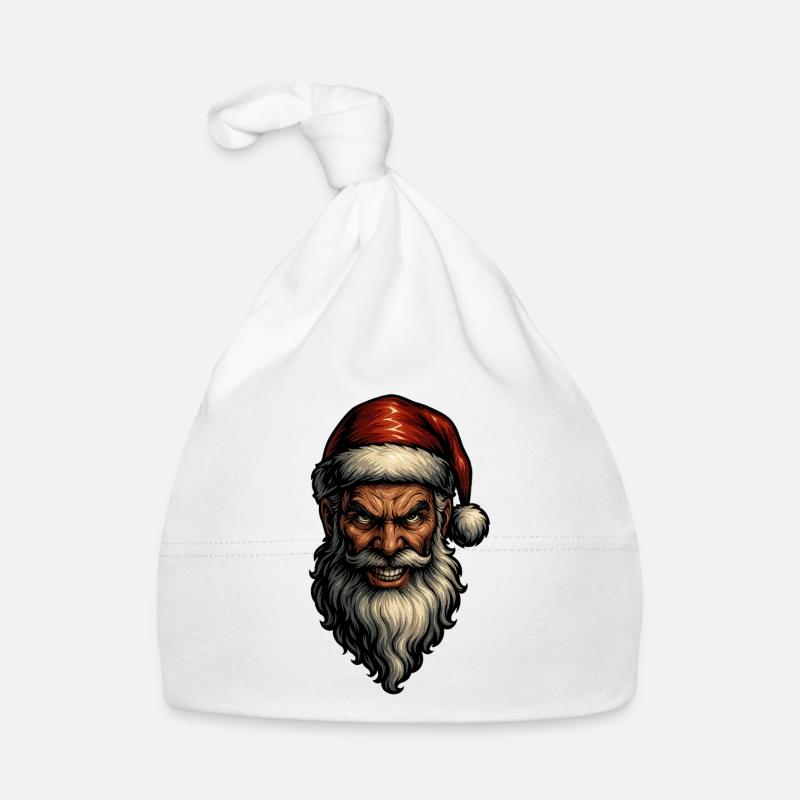 Düsterer Weihnachtsmann Fratze Baby Bio-Mütze