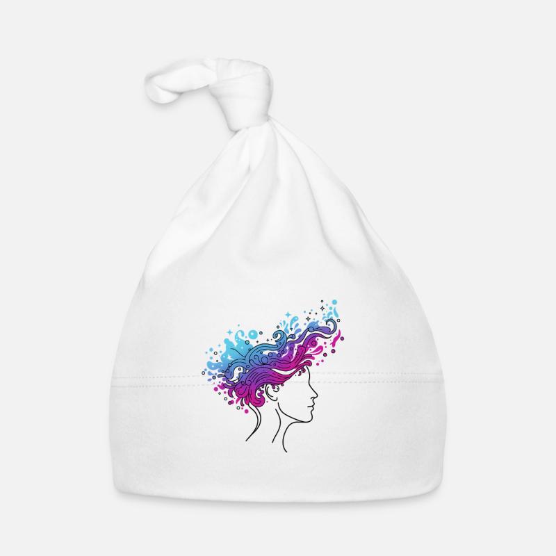 Cosmic Flow – Abstract Head Art Organic Baby Cap