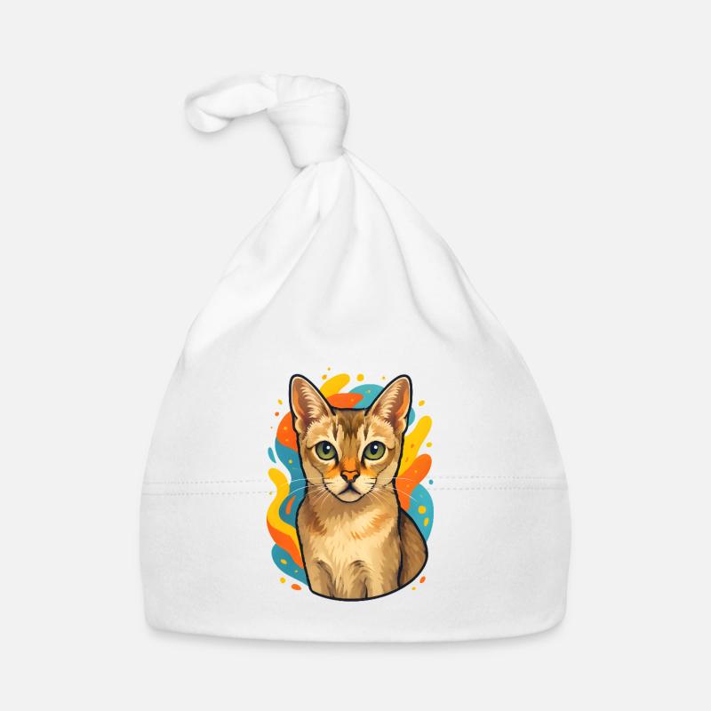 Explosion de couleurs de chat de Singapura Bonnet bio Bébé