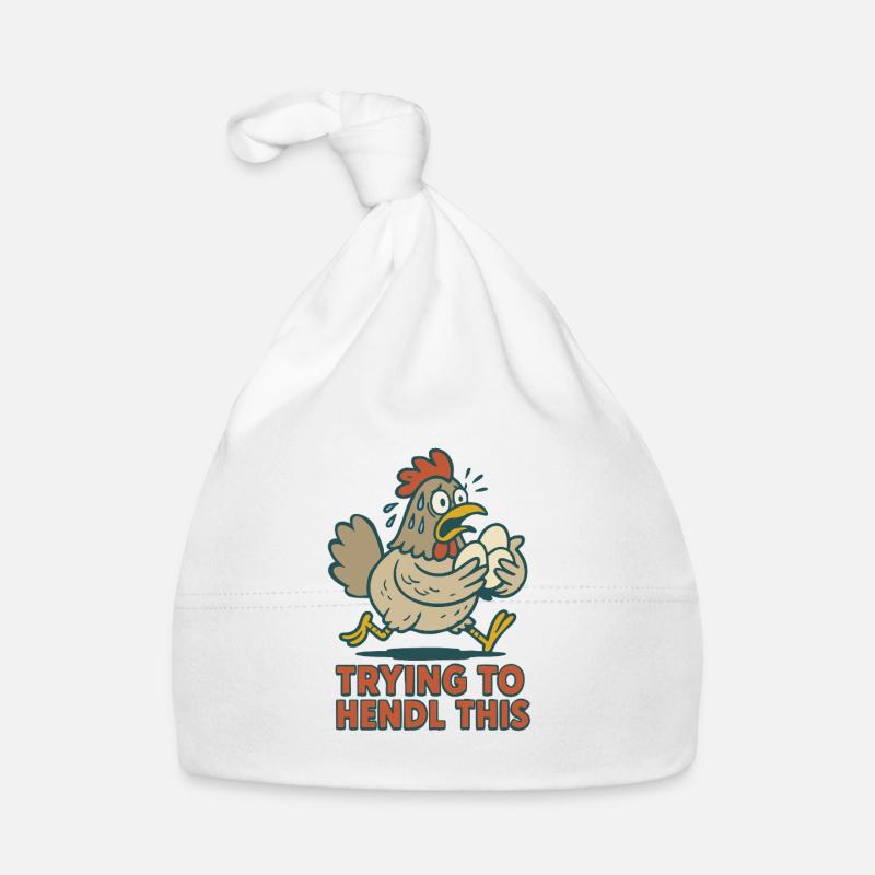 trying to hendl this funny chicken crazy saying Organic Baby Cap