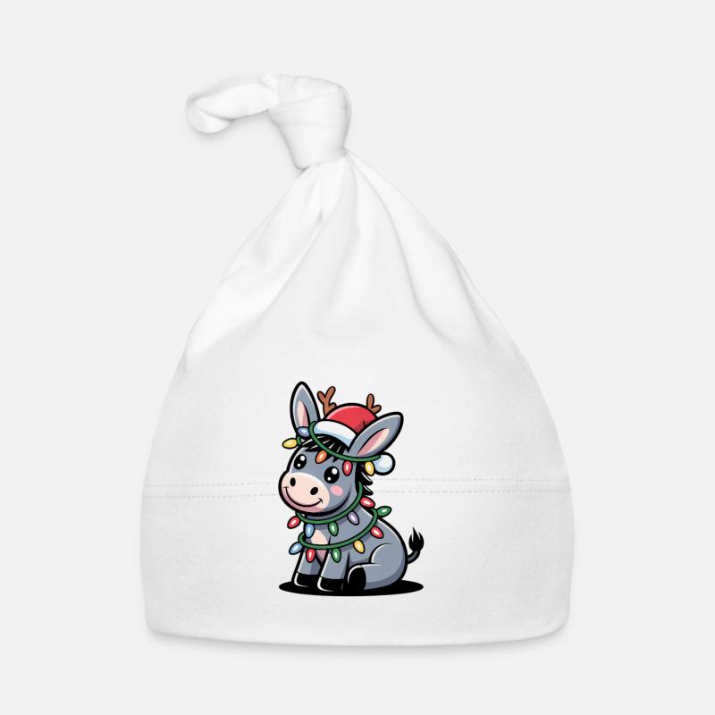 Donkey Elf Christmas Organic Baby Cap