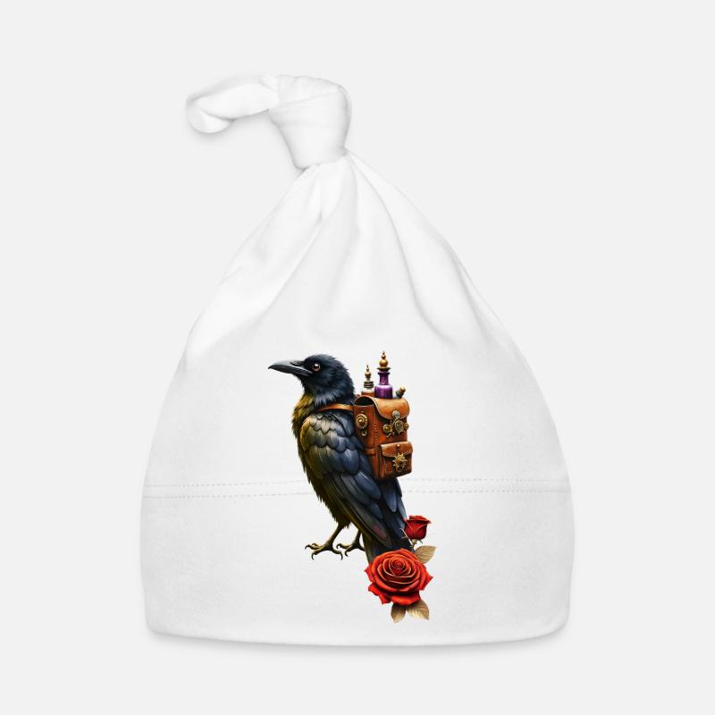 Steampunk Raven with Alchemy Backpack Organic Baby Cap