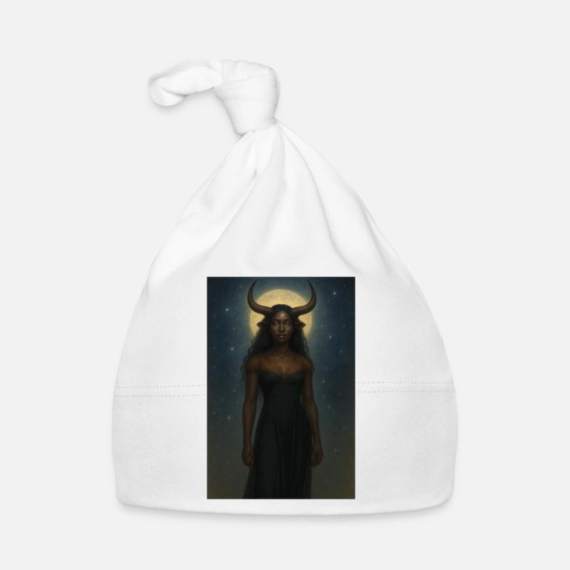 Déesse Mystique de la Corne - Bonnet bio Bébé - blanc