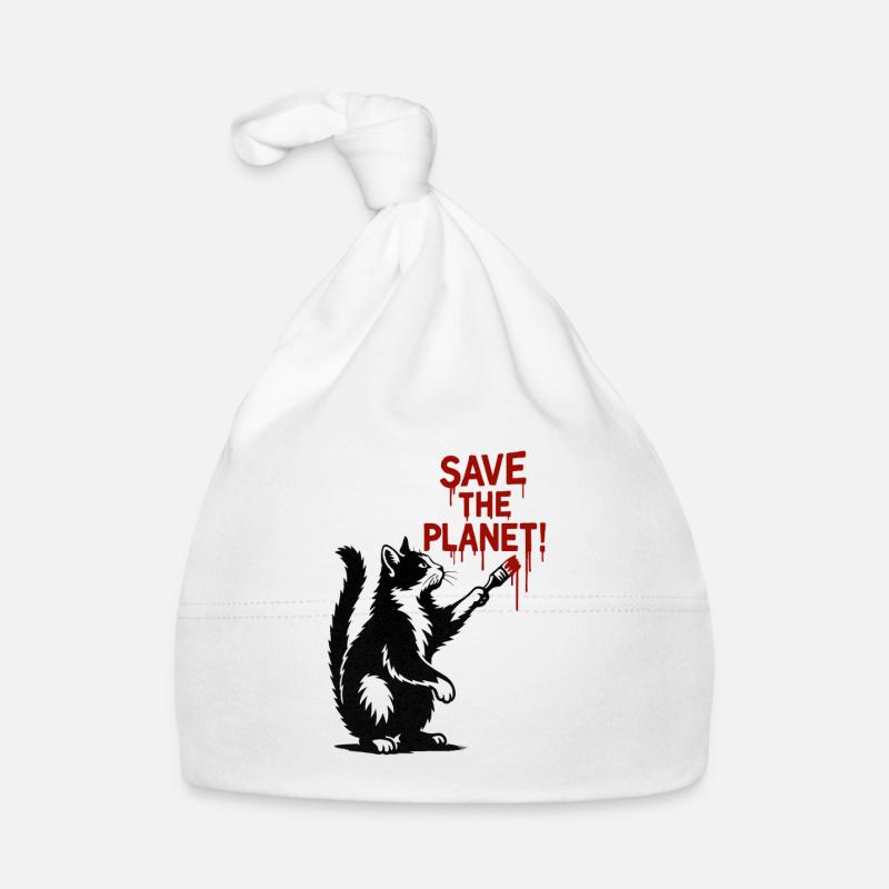 Planetenschutz Katze Kunst Baby Bio-Mütze