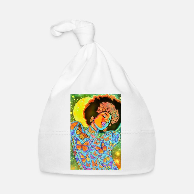 Âme de papillon en fleur néon Bonnet bio Bébé