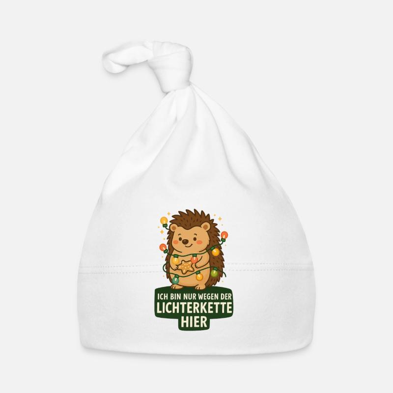 Igel mit Lichterkette Baby Bio-Mütze