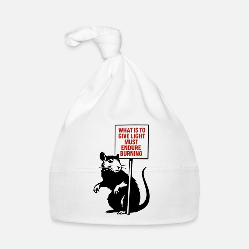Light Needs Fire Quote Rat Organic Baby Cap