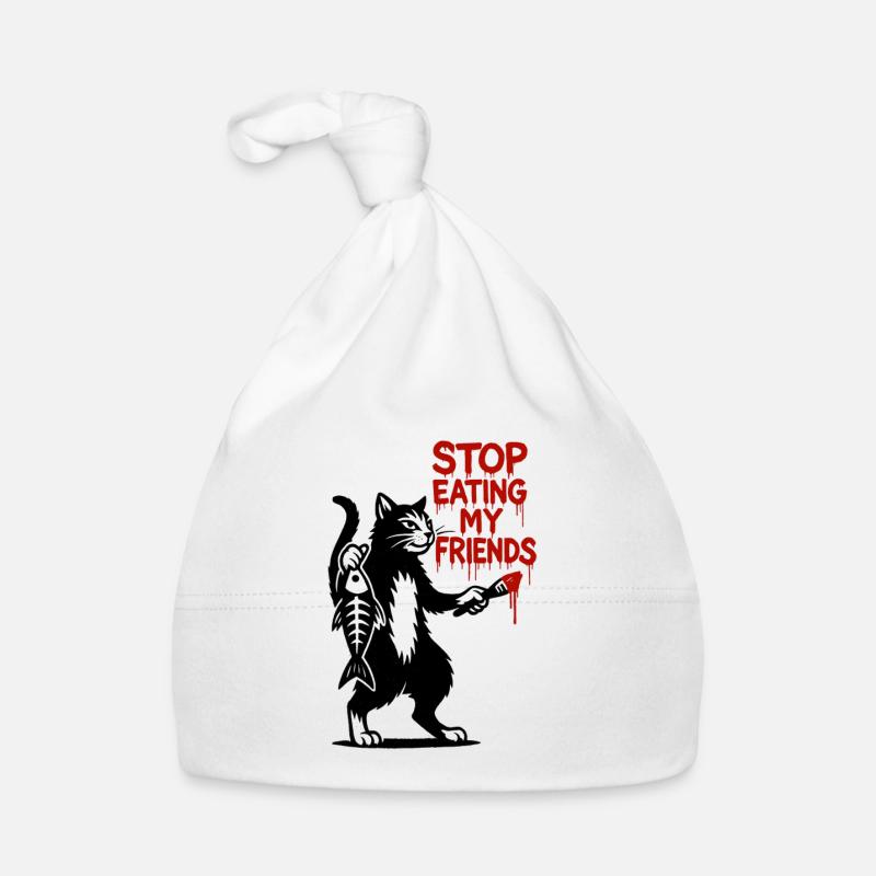 Chat arrête de manger mes amis Bonnet bio Bébé