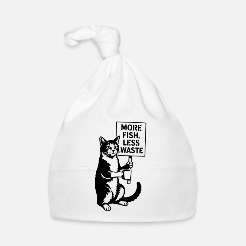 More Fish Less Waste Cat Organic Baby Cap