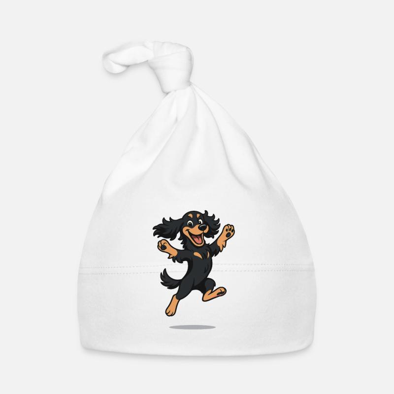 Bouncing Cartoon Cocker Spaniel Organic Baby Cap
