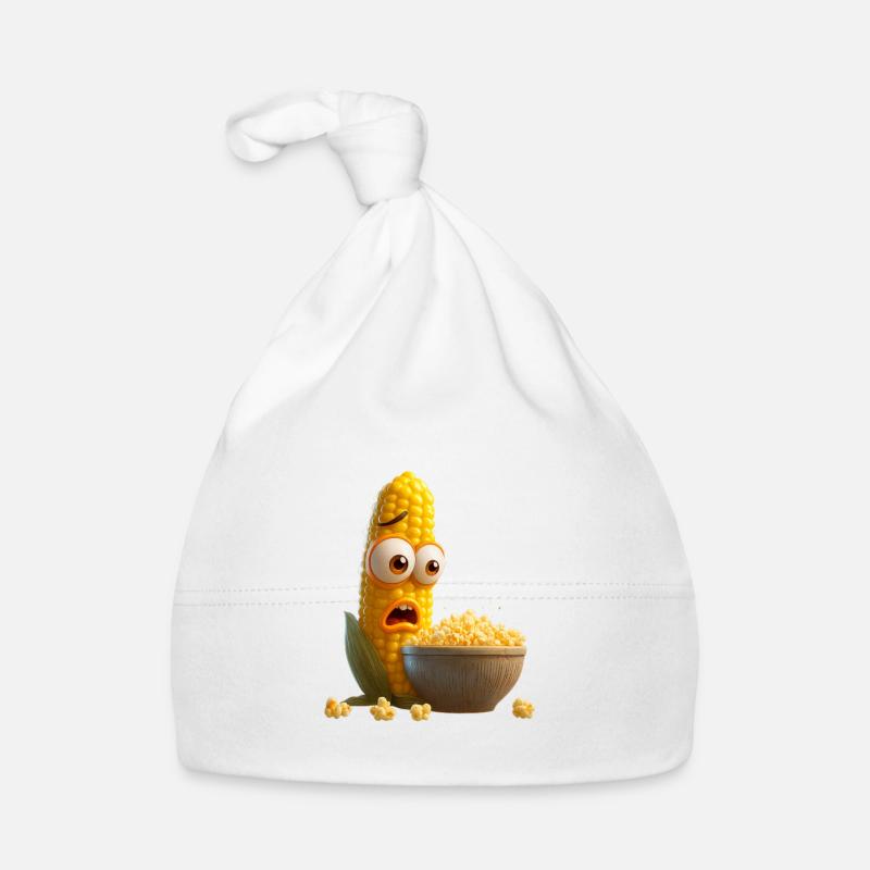 Corn on the cob upset - Organic Baby Cap - white