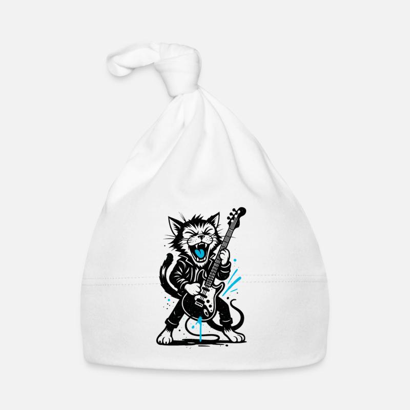 Jupe de chat avec guitare électrique Bonnet bio Bébé