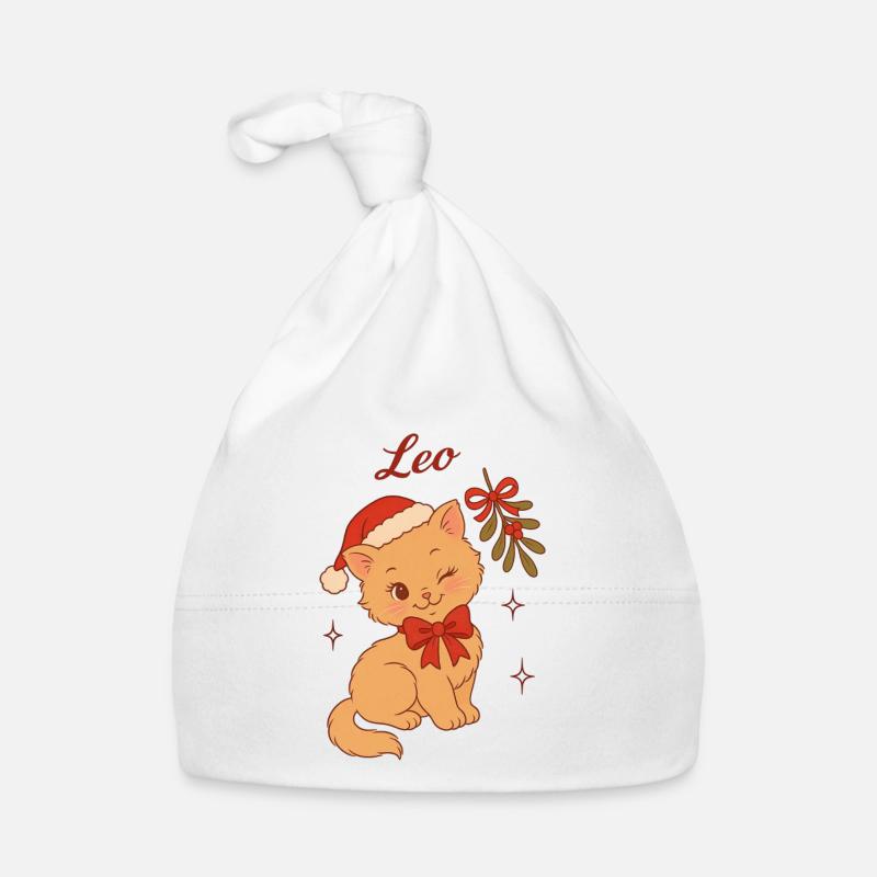 Weihnachtskätzchen Leo Baby Bio-Mütze