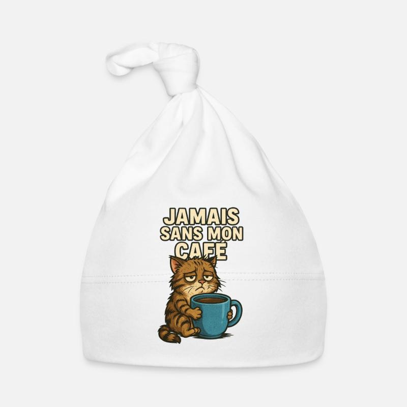 Never without my coffee Organic Baby Cap
