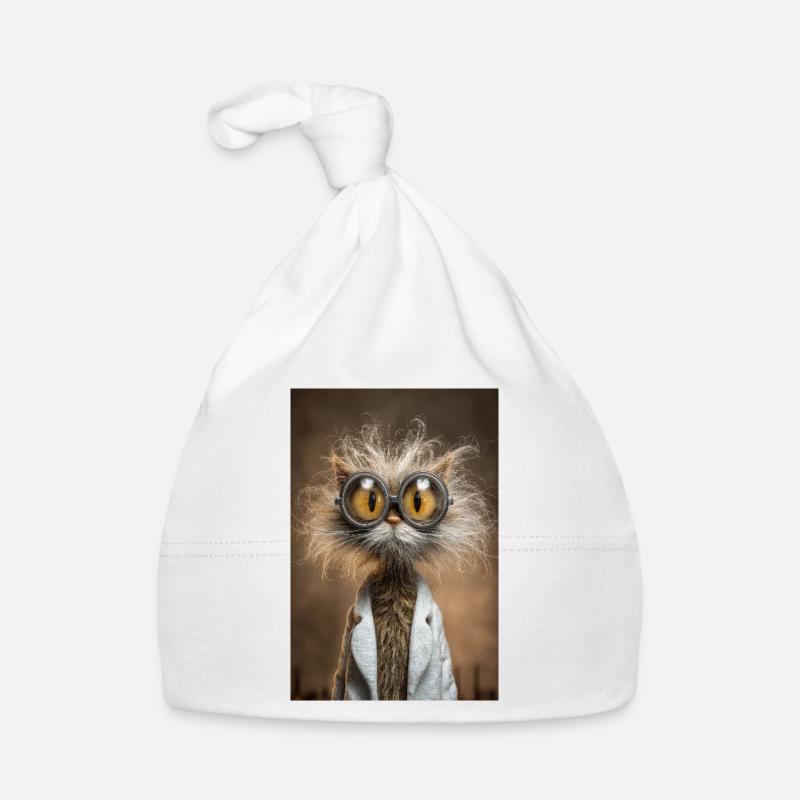 Steampunk Cat Scientist Organic Baby Cap