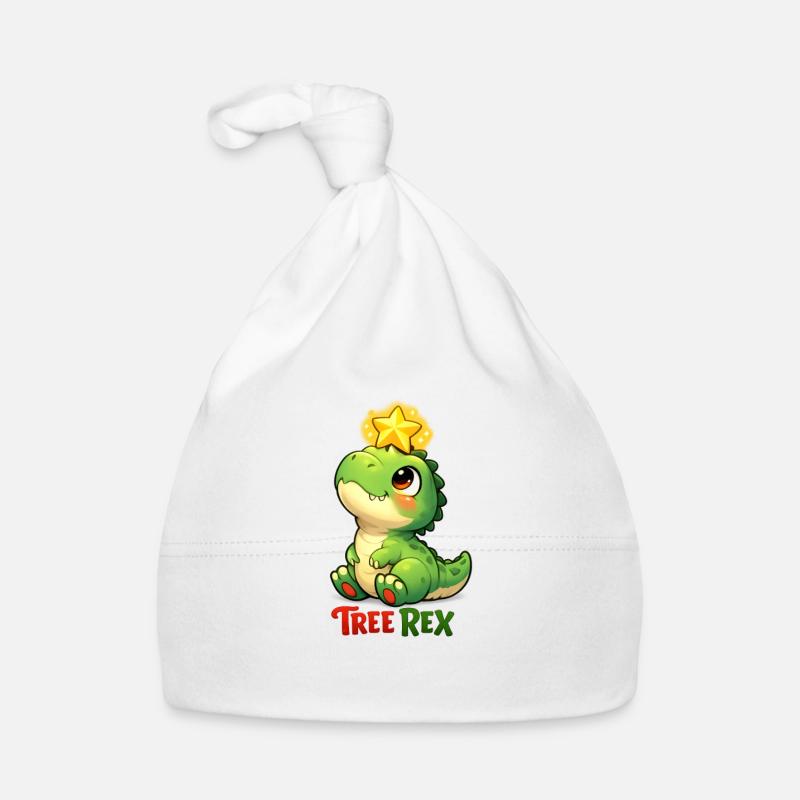 Tree Rex mit Lichterkette und Geschenk Weihnachten Baby Bio-Mütze