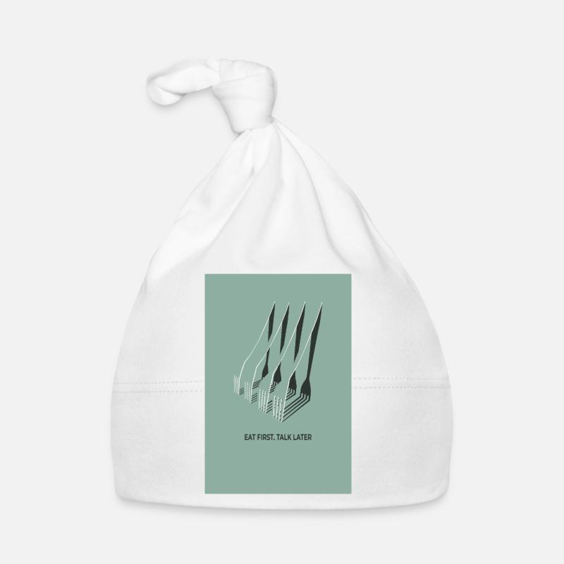 Eat First Talk Later – Skandi Kitchen Poster Organic Baby Cap