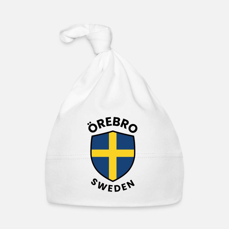 Drapeau du Bouclier d’Örebro Suède Bonnet bio Bébé