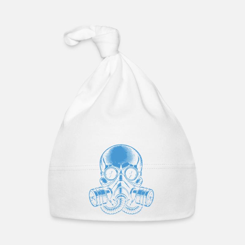 Rave Skull Gas Mask Organic Baby Cap
