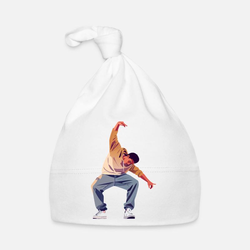 Breakdance Dancer Pose Freestyle Dancing Motif Organic Baby Cap