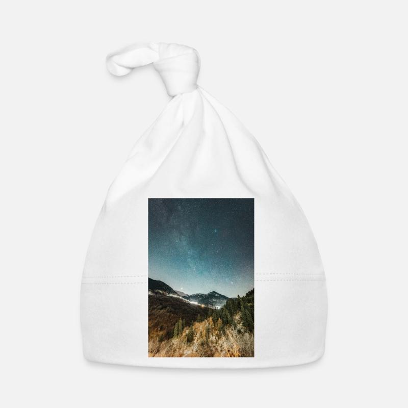 La Voie lactée au-dessus des montagnes Agrafa Bonnet bio Bébé