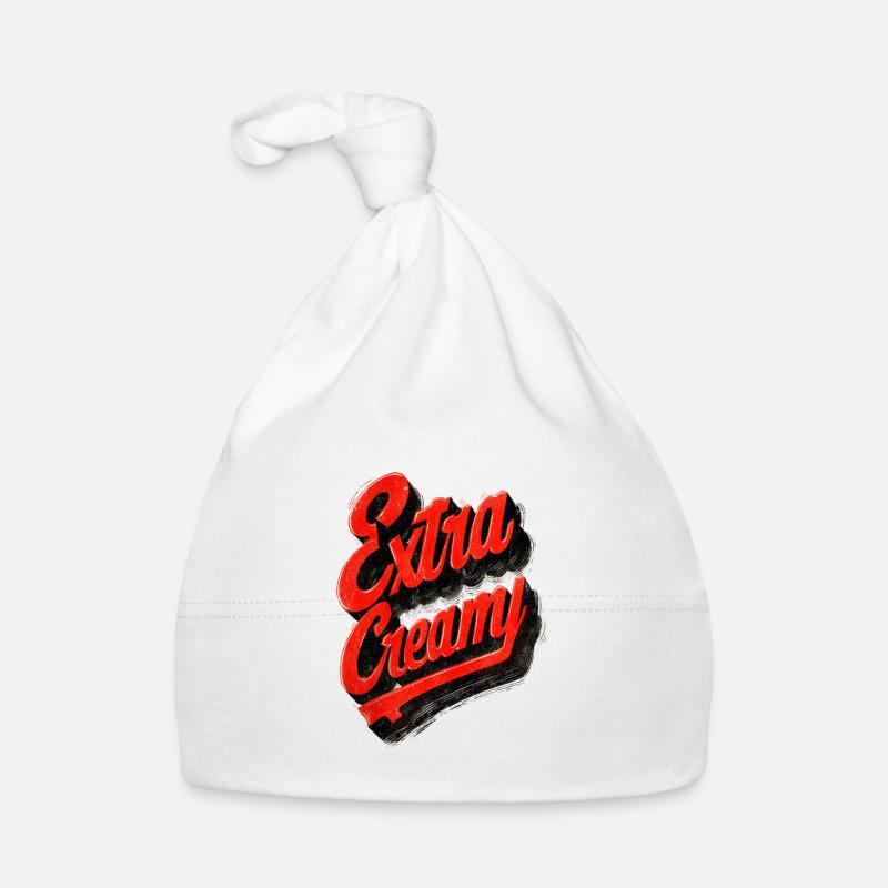 Extra Creamy Retro Lettering Organic Baby Cap