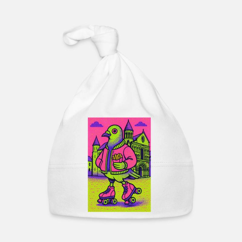 Neon_Pigeon_Roller-skater_2 Baby Bio-Mütze