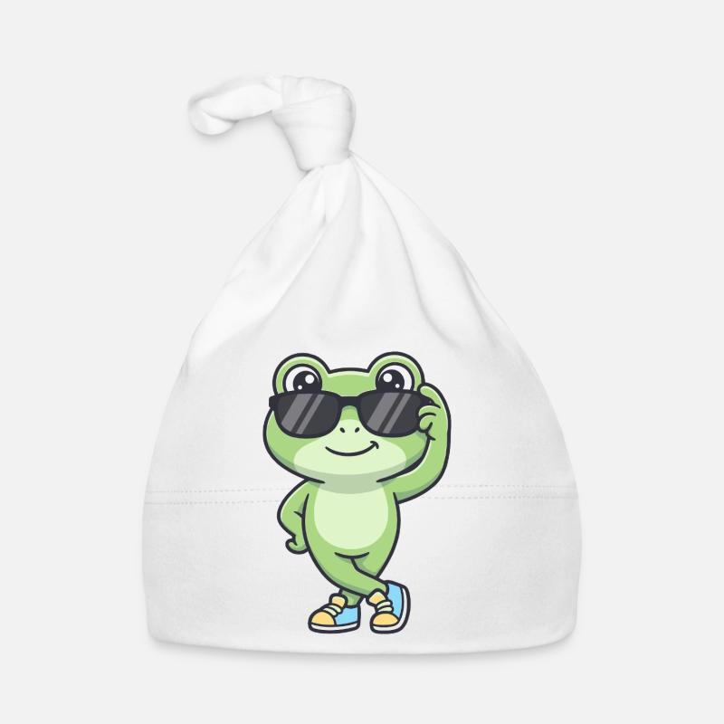 Chill Croak – Cool frog with sunglasses Organic Baby Cap