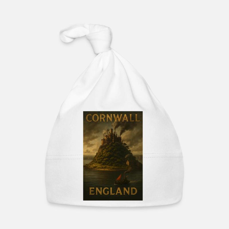 Cornwall Angleterre – Affiche de voyage Steampunk Bonnet bio Bébé