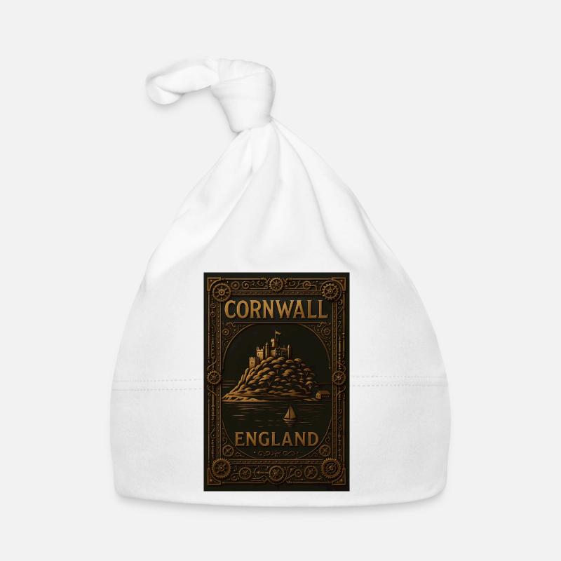 Cornwall Angleterre – Affiche de voyage Steampunk Bonnet bio Bébé