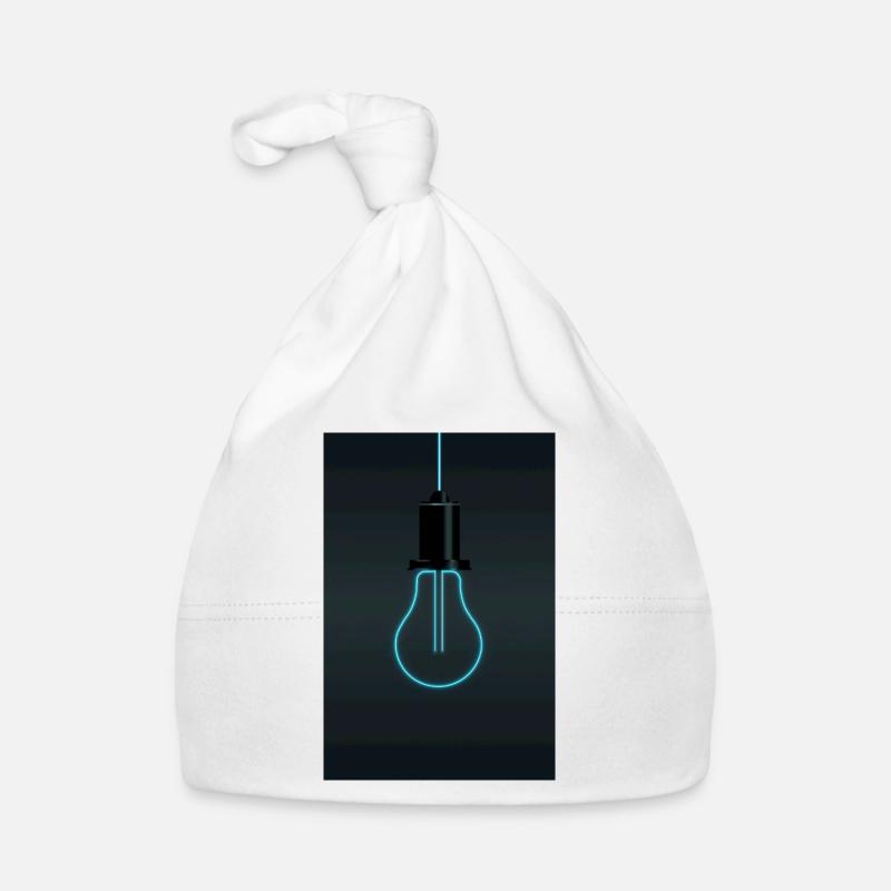 Neon Light Bulb – Electric Blue Idea Organic Baby Cap