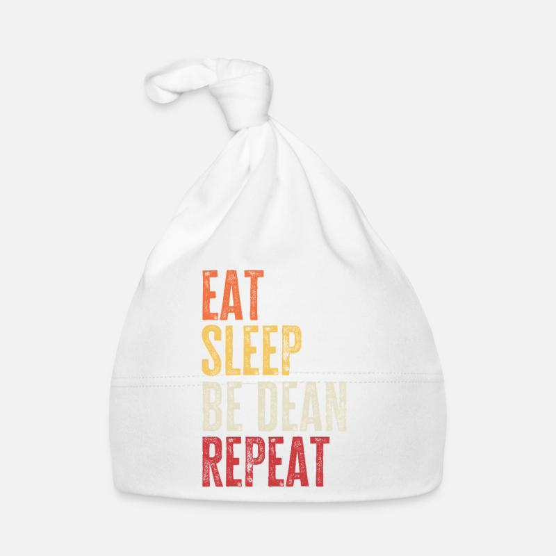 Eat Sleep Be Dean Repeat Retro Name Organic Baby Cap