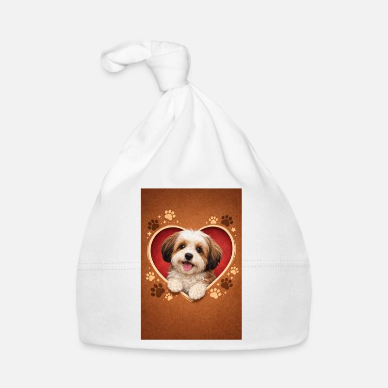 Design de chiot Heart Paws Bonnet bio Bébé