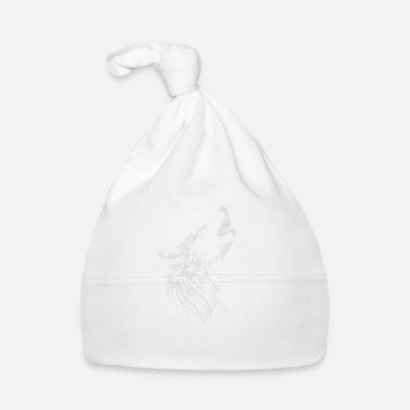 Loup hurlant dans le style vintage Bonnet bio Bébé