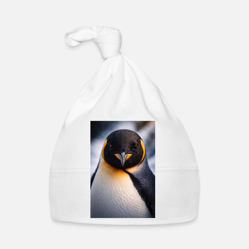 Penguin Gros Plan avec Contraste de Couleur Bonnet bio Bébé