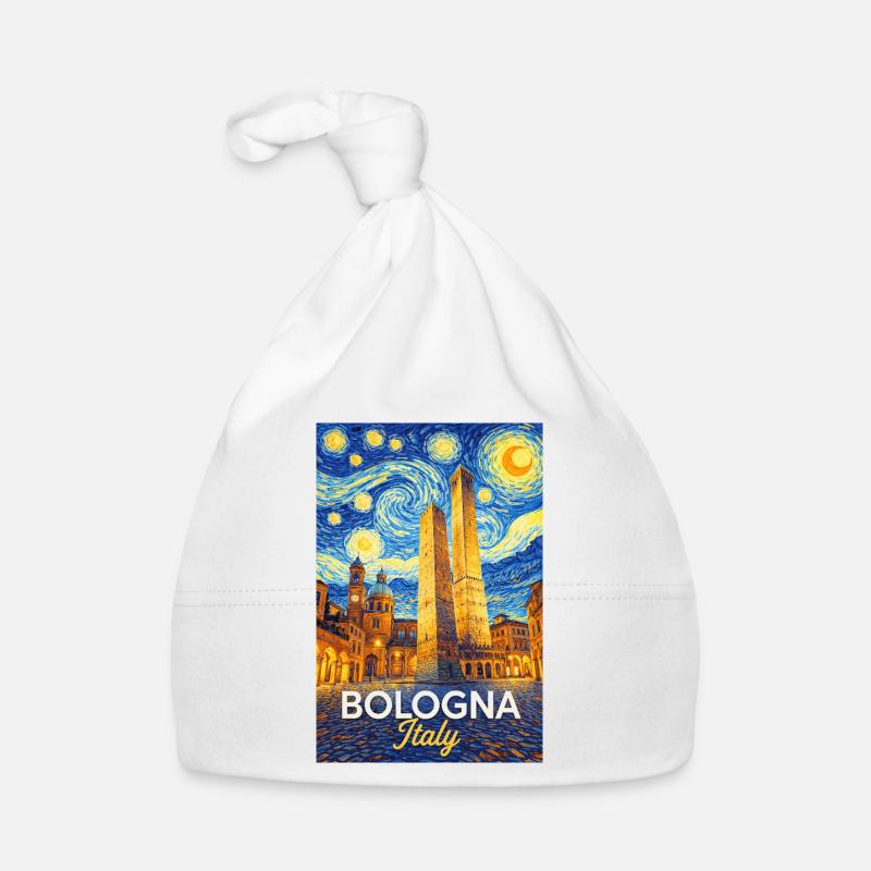 Bologne, Italie. Bonnet bio Bébé