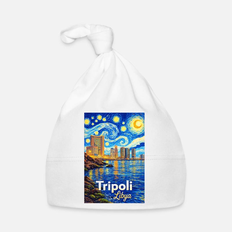 Tripoli Libya Starry Night Organic Baby Cap