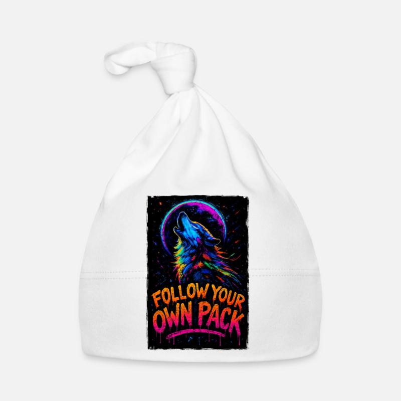 Alpha Wolf Multicolor Design Follow Your Own Pack Organic Baby Cap
