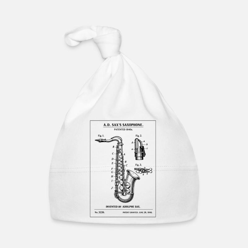 Saxophone Instrument Blueprint Patentdesign Baby Bio-Mütze