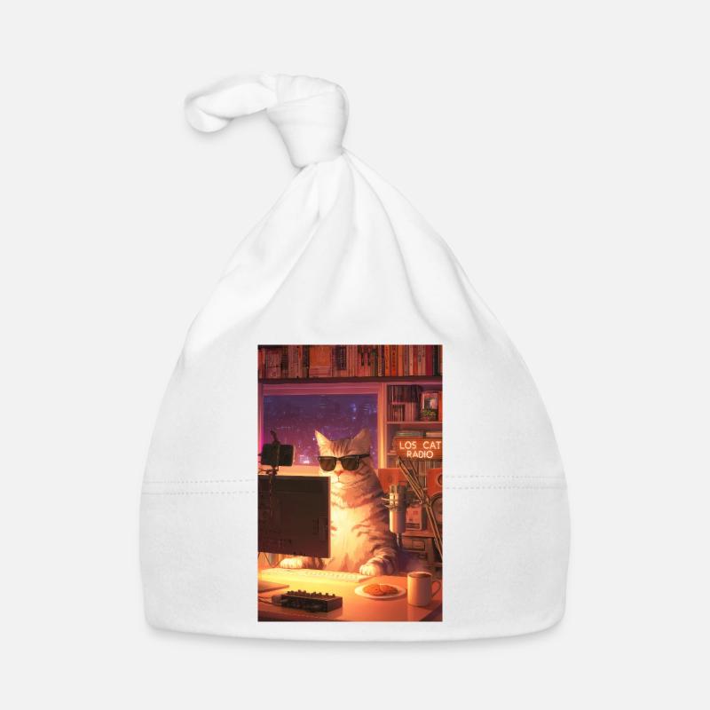 Cat Stream Neon Studio Organic Baby Cap