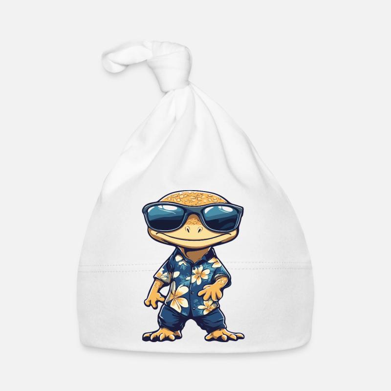 Lizard Comic Vacation Organic Baby Cap