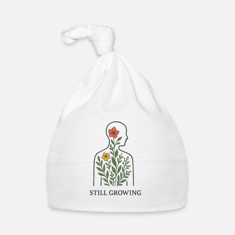 Still Growing Plant Silhouette Organic Baby Cap