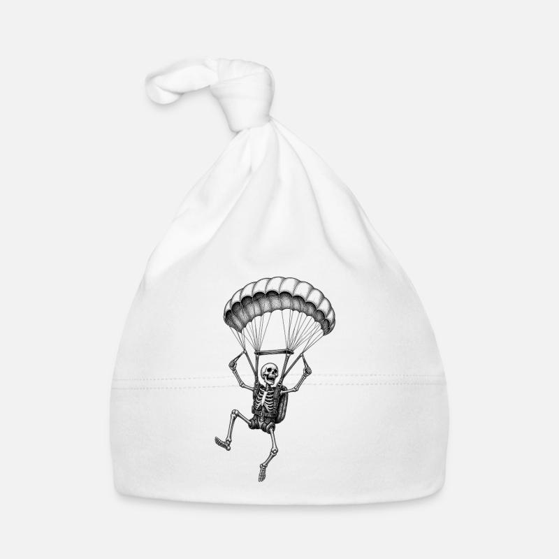 Squelette avec motif d’aventure parachute Bonnet bio Bébé