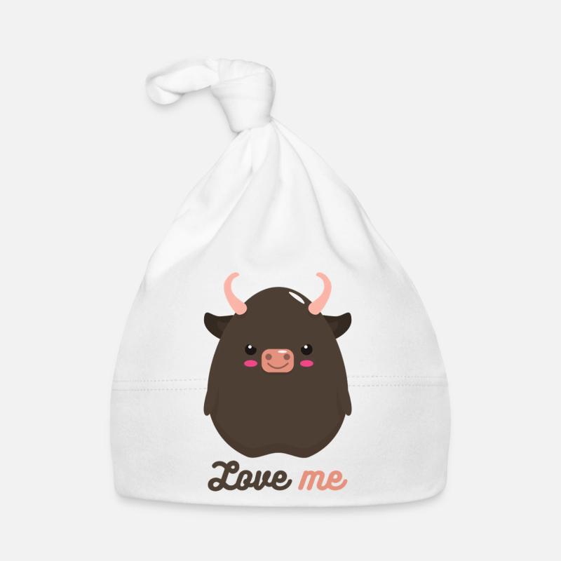 Taureau - Bonnet bio Bébé - blanc