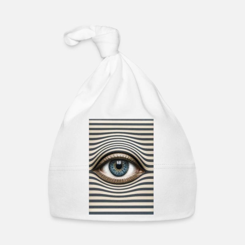 Eye Against Wavy Stripes Organic Baby Cap