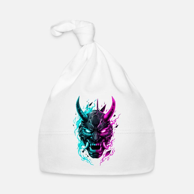 Neon Cyber Oni Mask Baby Bio-Mütze