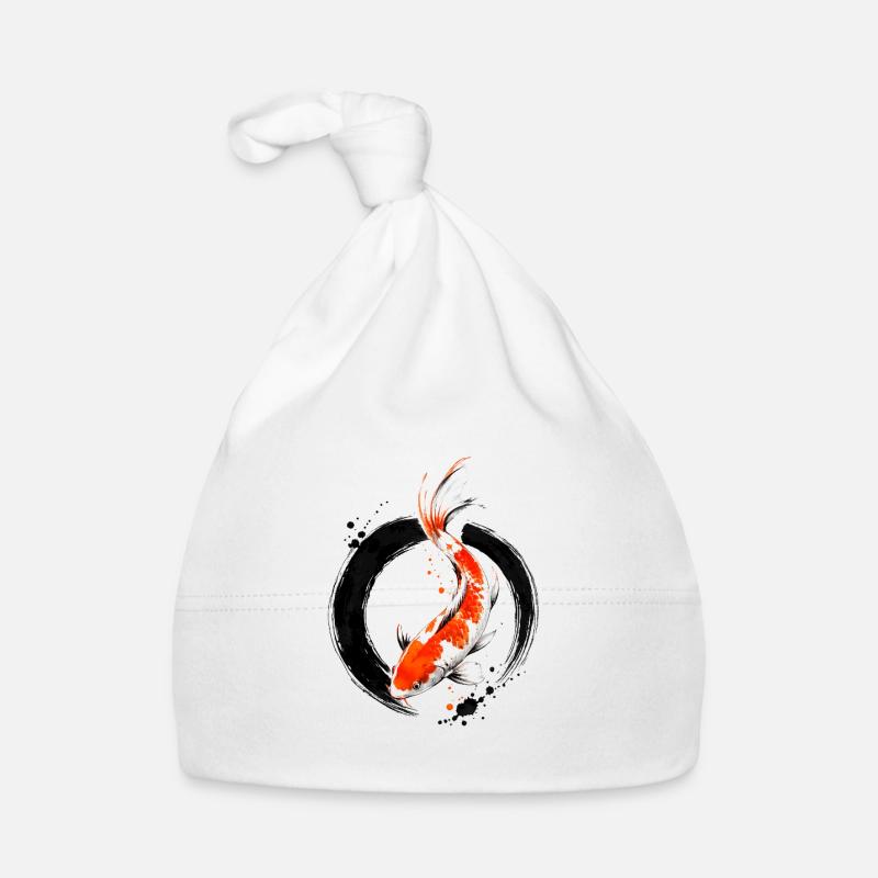 Zen Koi Ink Circle Organic Baby Cap