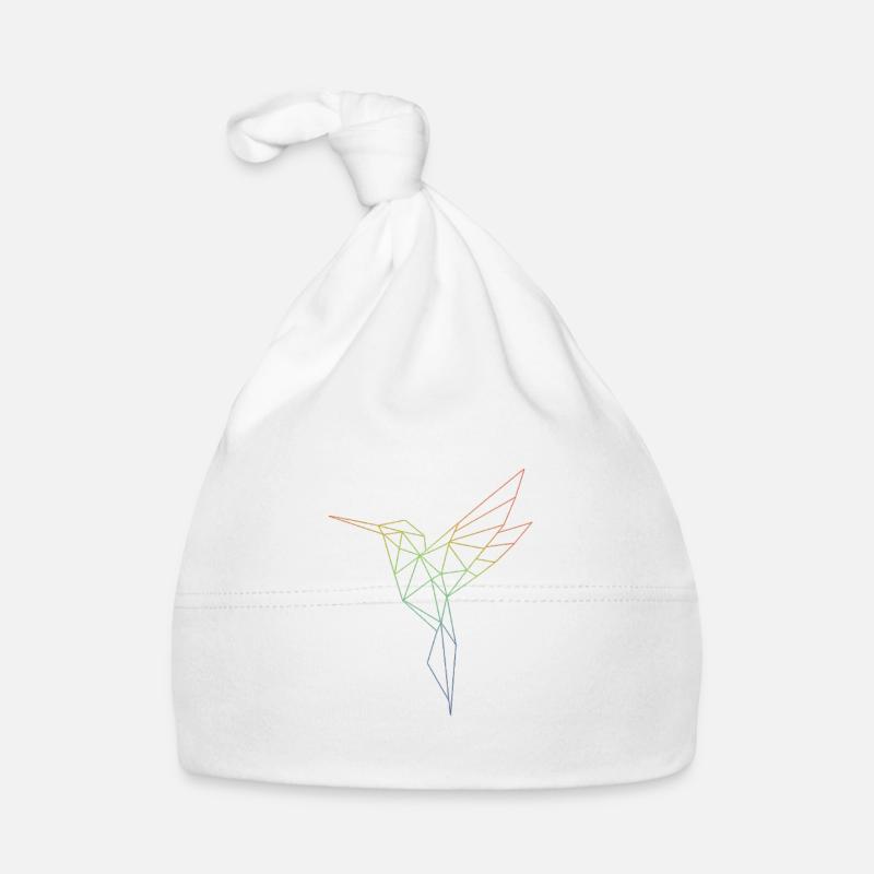 Geometric Rainbow Bird Organic Baby Cap